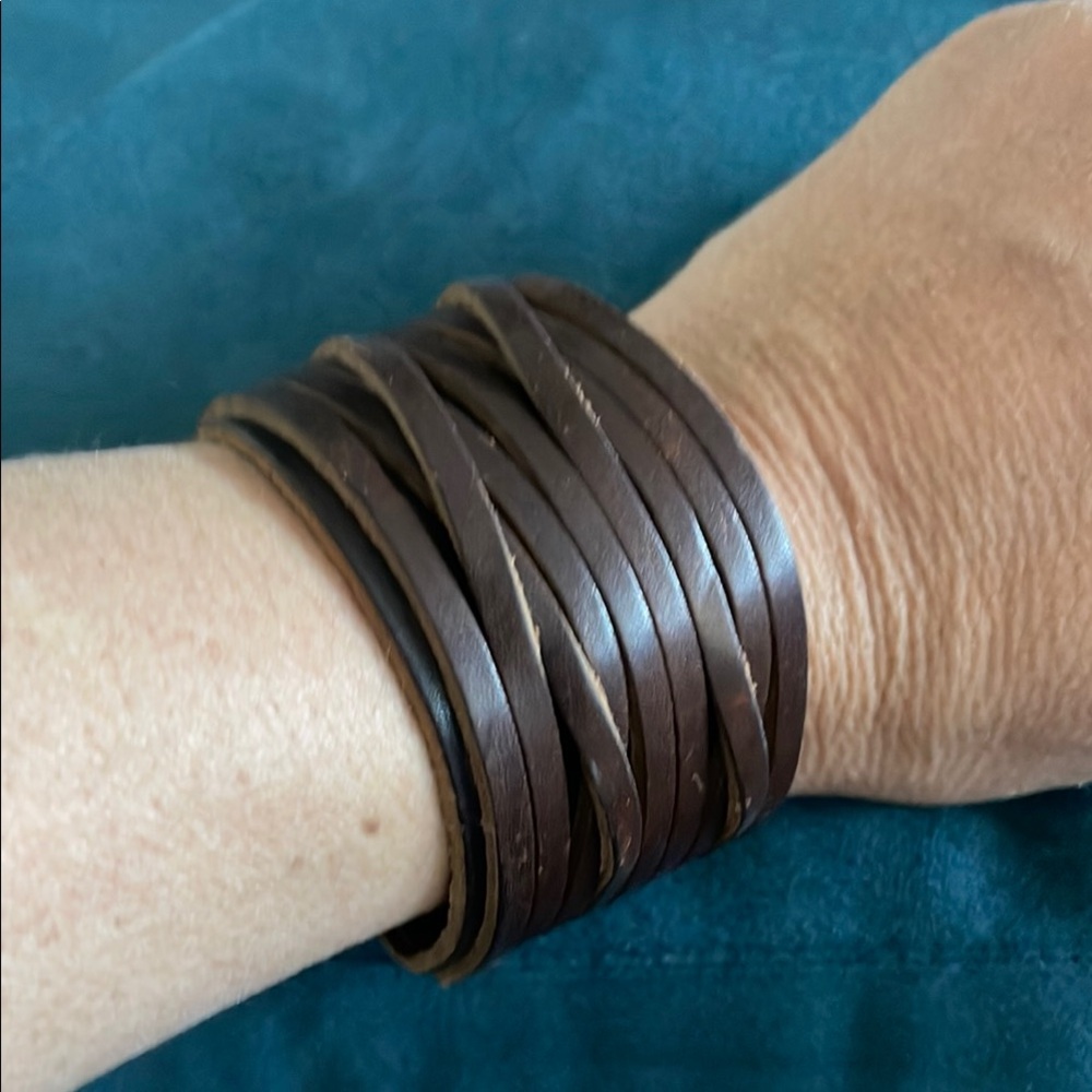 Brown Leather Wrap Bracelet